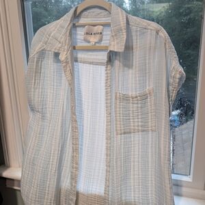 Lola River Women's Blue Button Down Shirt